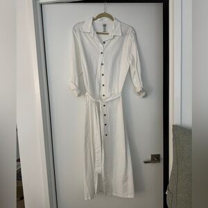 White linen maxi dress